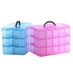 Nail Art Container Manufacturer - 3 Layer Portable Plastic Makeup Storage