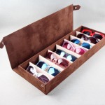 Sunglasses Storage Box Factory - 8 Grids Flock Suede Glasses Organizer Case