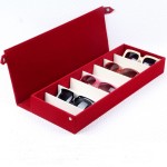 Sunglasses Storage Box Factory - 8 Grids Flock Suede Glasses Organizer Case