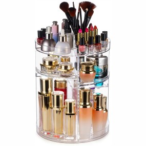 Makeup Organizer Manufacturer - 360 Degree Rotation Transparent Dressing Table