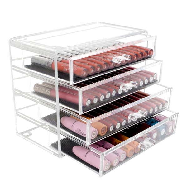 Storage Box Manufacturer - Acrylic Clear 4 Drawers Cosmetics Organizer