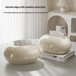 Tissue Box Supplier - Cream White Desktop Tissue Box