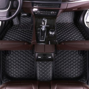 Faux Leather Mats Supplier - 4pcs Black Faux Leather