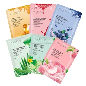 OEM Custom Honey/Cucumber/Aloes Firming Fruit Facial Mask Natural Plant Fruit Tender Skin Face Mask for Moisturizing Lightening