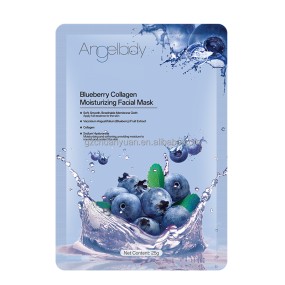 High Quality Blueberry Extract Facial Mask Tender and Elastic Skin Anti-Aging Deep Collagen Face Use Wholesale