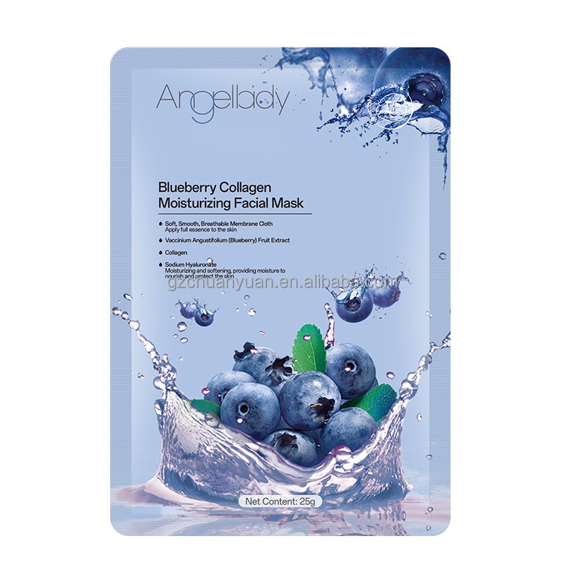 High Quality Blueberry Extract Facial Mask Tender and Elastic Skin Anti-Aging Deep Collagen Face Use Wholesale