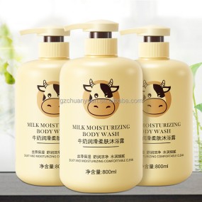 Wholesale Cheap Price Quality 800ml Milk Moisturizing and Softening Body Wash Shower Gel for Family