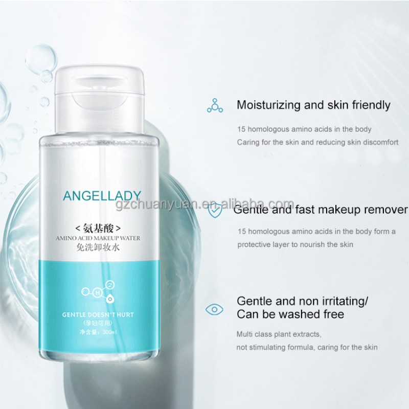 Hot Selling 300ml Gently Remove Facial Makeup Amino Acid Makeup Water Cleansing Makeup Remover For Face