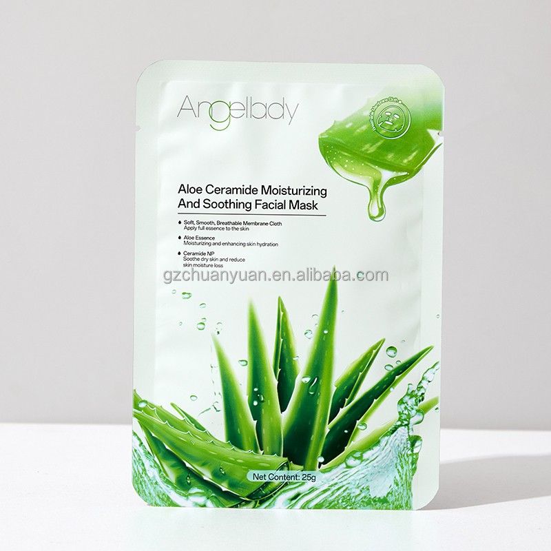 OEM/ODM Private Label Customized Face Mask Soothing Skin Aloe Ceramide Niacinamide Face Mask Sheet Wholesale
