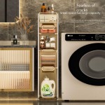 Bathroom Storage Cabinet Factory - Household Movable Folding Narrow Rack