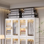 Clothes Storage Cabinet Manufacturer - Household Folding Magnetic Door Plastic