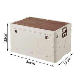 Picnic Storage Box Manufacturer - Folding Plastic with Wood Lid Outdoor