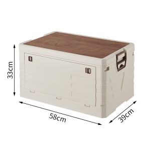 Picnic Storage Box Manufacturer - Folding Plastic with Wood Lid Outdoor