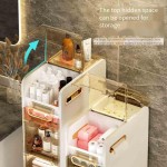 Bathroom Storage Cabinet Factory - Household Movable Folding Narrow Rack