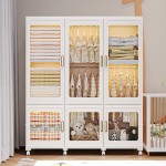 Clothes Storage Cabinet Manufacturer - Household Folding Magnetic Door Plastic