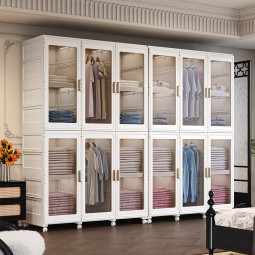 Clothes Storage Cabinet Manufacturer - Household Folding Magnetic Door Plastic