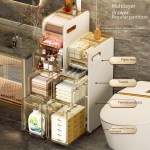 Bathroom Storage Cabinet Factory - Household Movable Folding Narrow Rack