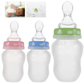Silicone Baby Bottle Factory - Squeeze Bottle with Spoon Food Grade
