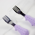 Kids Fork Spoon Set Supplier - Stainless Steel with Silicone Handle Self Feed