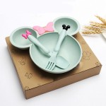 Wheat Straw Dinnerware Manufacturer - 3 Piece Kids Plate Fork Spoon Set