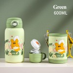Stainless Steel Water Bottle Factory - 600mL 3-in-1 Drinking Ways with Strap