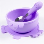 Baby Feeding Set Supplier - Silicone Bowl with Strong Suction Base Spoon