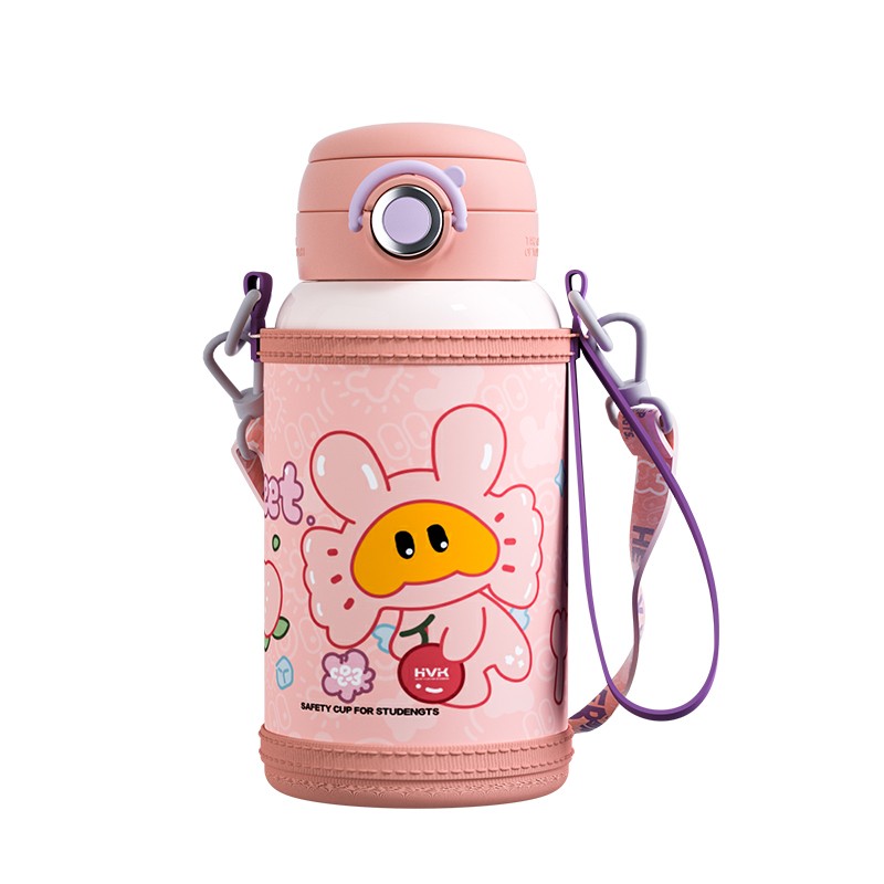 Stainless Steel Water Bottle Factory - 600mL 3-in-1 Drinking Ways with Strap