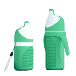 Glass Feeding Bottle Manufacturer - Penguin Shape Wide Neck with Silicone Cover