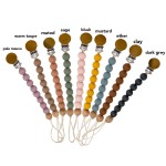 Pacifier Chain Wholesale - Wooden Beads Silicone Dummy Clip