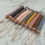 Pacifier Chain Wholesale - Wooden Beads Silicone Dummy Clip
