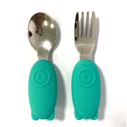 Children Fork Spoon Set Factory - Stainless Steel with Silicone Handle