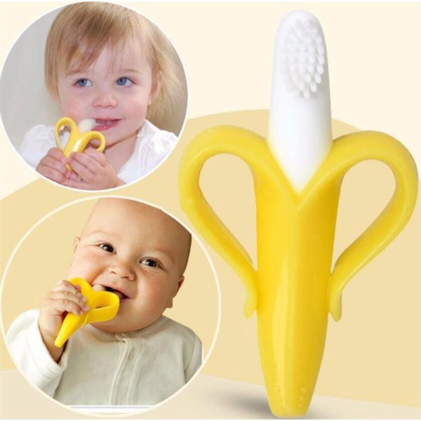 Baby Teether Supplier - Banana Design Silicone Teether Soft Toothbrush