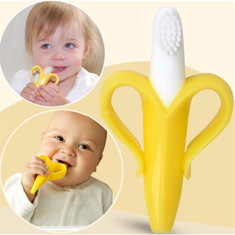 Baby Teether Supplier - Banana Design Silicone Teether Soft Toothbrush
