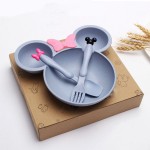 Wheat Straw Dinnerware Manufacturer - 3 Piece Kids Plate Fork Spoon Set