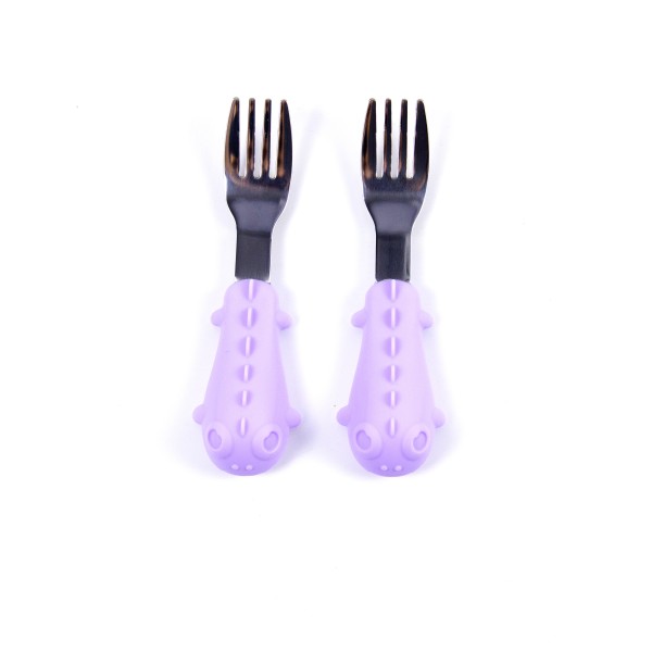 Kids Fork Spoon Set Supplier - Stainless Steel with Silicone Handle Self Feed