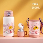 Stainless Steel Water Bottle Factory - 600mL 3-in-1 Drinking Ways with Strap