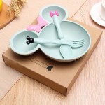 Wheat Straw Dinnerware Manufacturer - 3 Piece Kids Plate Fork Spoon Set