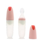 Baby Feeding Bottle Supplier - Silicone Squeeze Bottle with Soft Spoon