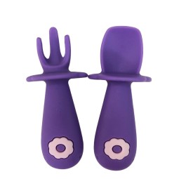 Fork Spoon Set Supplier - Silicone for Toddlers Short Handle Customizable