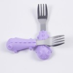 Kids Fork Spoon Set Supplier - Stainless Steel with Silicone Handle Self Feed