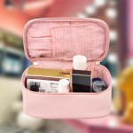 Cosmetic Case Supplier - Portable Ladies Pink Makeup Bag with Logo