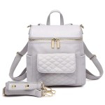 Luxury Diaper Bag Manufacturer - Vegan Leather Diamond Quilted Backpack