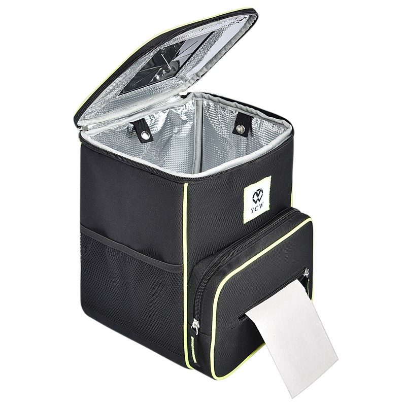 Car Cooler Bag Supplier - Insulated Hanging Car Garbage Bin with Lid