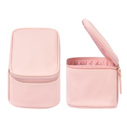 Cosmetic Case Supplier - Portable Ladies Pink Makeup Bag with Logo
