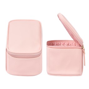Cosmetic Case Supplier - Portable Ladies Pink Makeup Bag with Logo