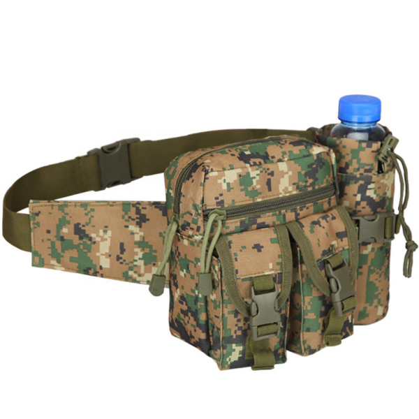 Fishing Bag Supplier - Camouflage Tactical Fanny Pack with Bottle Pocket