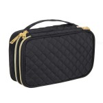 Jewelry Bag Manufacturer - Black Double Layer Nylon Quilted Case