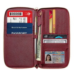 Travel Wallet Factory - Foldable Saffiano Leather Credit Card Case