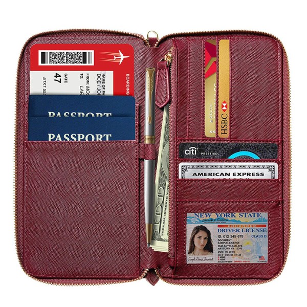 Travel Wallet Factory - Foldable Saffiano Leather Credit Card Case