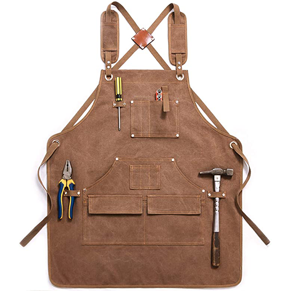 Tool Apron Manufacturer - Custom Mens Waxed Canvas Utility Shop Apron